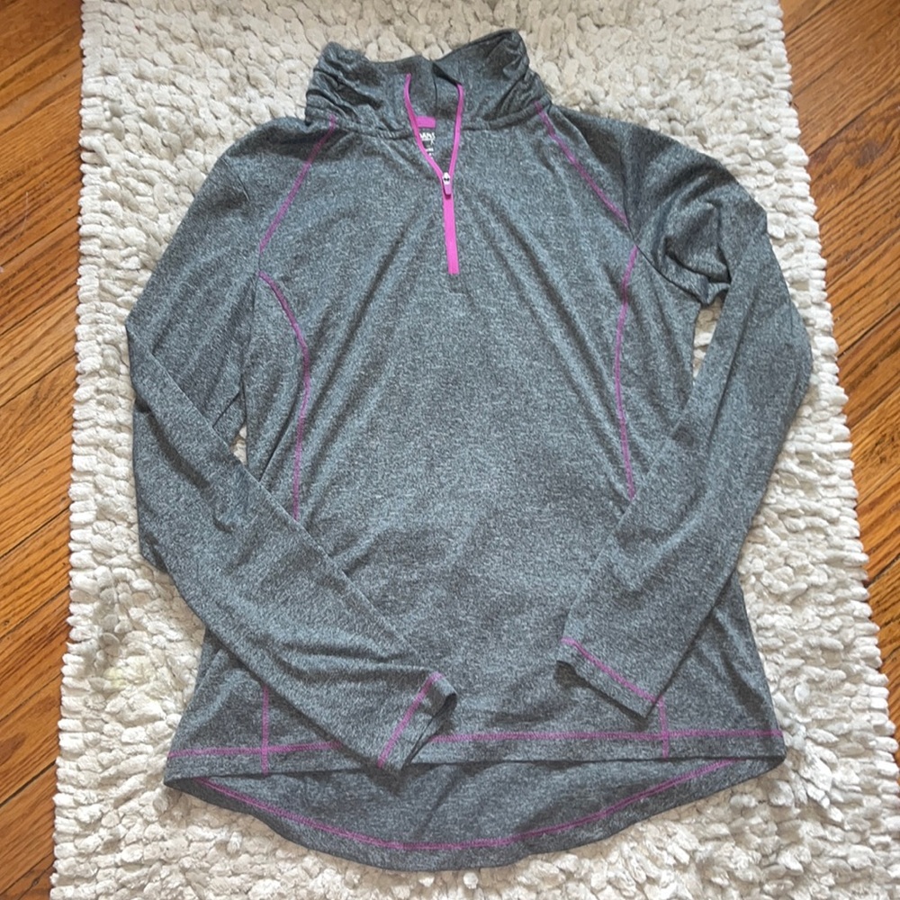 Danskin Now Dri More Gray Quarter Zip